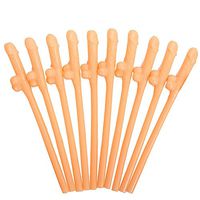 daliuing 10Pcs Funny Party Straws Drinking Straws Plastic Straws Cocktails Drinks Straws Accessories for Hen Party Bar Wedding (Yellow-10)