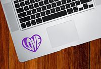 Love Heart Text - Trackpad / Keyboard - Vinyl Decal Sticker - Yadda-Yadda Design Co. (3"w x 2.5"h) (PURPLE)