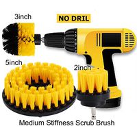 HIFROM 2" + 3" + 5" Drill Brush Medium Heavy Duty Scrubbing Cleaning Power Scrubber Cleaning Kit for Bathroom Tub Shower Tile Grout Kitchen Counters Linoleum