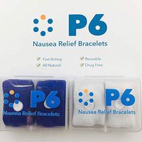 P6 Health Original Natural Anti-Nausea Car Sea Sickness Relief Children's Wrist Bands Many Colors and Sizes (2 Pack, White - Royal Blue)