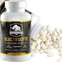 SuperDosing Nausea-Free, Complete Electrolyte Tablets 120 Pack. Rehydration Supplement - Calcium Magnesium Potassium Salt. Stop Muscle Cramps. Oral Replacement Pills Great for Keto Running and Cycling