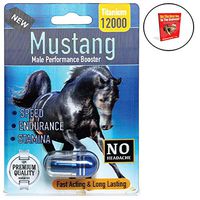 Mustang 12000 (1 Cap) Male Performance, Energy, Enhancement, and Endurance Bundle with Enhancing Booklet (2 Items)
