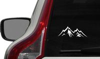Mountain Shape Version 2 Car Vinyl Sticker Decal Bumper Sticker for Auto Cars Trucks Windshield Custom Walls Windows Ipad Macbook Laptop and More (WHITE)