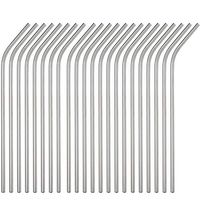 Brightbuy Set of 48 Stainless Steel Metal Straws 8.5'' Reusable Drinking Straws For 20oz Tumblers Yeti 6mm Diameter (48 Bent)