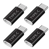 OneKer USB Type C Adapter,USB C to Micro USB Convert Connector Fast Charger Compatible Samsung Galaxy S10 S9 S8 Plus Note 9 8, Pixel 2 XL, LG V20 30 G5 G6, Nexus 5X 6P (Black 4-Pack)