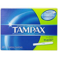 Tampax Cardboard Applicator Tampons, Super Absorbency 40 ea (Pack of 3)