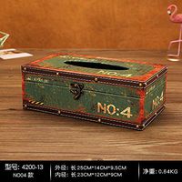 T-ZJHC European Creative Retro Tissue Box Home Room Bedroom Napkin Tray Living Room Coffee Table Storage, Emerald Green