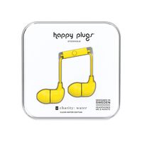 Happy Plugs In-Ear Fashion-Tech Headphones with Mic and Remote, Yellow