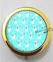 BlackKey Snowman Pattern 3-Compartment Decorative Pocket Gift Box Case Organizer for Pill, Color 2 -711