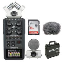 Zoom H6 Portable Recorder Kit with Custom Windbuster + 16GB SDHC Memory Card Ultra + SKB - iSeries Waterproof Case for Zoom H6 Recorder