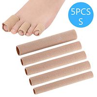 ZTL 5PCS Toe Cushion Tube 5.9" Toe Tubes Sleeves Protectors with Gel Lining for Cushions Corns, Blisters, Calluses, Toes and Fingers (Small, 0.59" Diameter)