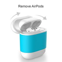 Funxim AirPods Case Wireless Charging Case Protective Cover Qi Standard for Apple AirPods Compatible with Any Qi Wireless Charger (Blue)