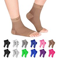 NEWZILL Plantar Fasciitis Socks with Arch Support, Best 24/7 Foot Care Compression Sleeve, Eases Swelling & Heel Spurs, Ankle Brace Support, Increases Circulation (S/M, Nude)