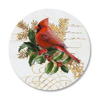 Birds and Boughs Christmas Envelope Seals - Set of 144 1-1/2" diameter Self-Adhesive, Flat-Sheet holiday sticker Seals
