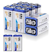 EBL 600mAh 9 Volt Li-ion Rechargeable 9V Batteries Lithium-ion, 10 Pack