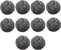 Pack of 10 Stainless Steel Sponges Scrubbers, Scourer Pot Brush Scouring Pad Kitchen Utensil Cleaning Cooking Tools, Steel Wool Scrubber, Metal Scouring Pads