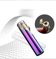 KATZONE - Stylus Flip-Top Single Jet Cigar/Cigarette Torch Lighter (Rainbow)