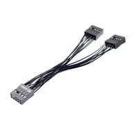 Motherboard HD Audio 9-Pin 1 Female to 2 Male Splitter Y Cable Lead Wire