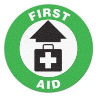 GHS Safety FS1013V, First Aid Floor Sign, Pack of 10 pcs