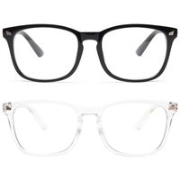 Livho 2 Pack Blue Light Blocking Glasses, Computer Reading/Gaming/TV/Phones Glasses for Women Men,Anti Eyestrain & UV Glare LI8081B1 Light Black+Clear)