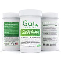 Gut Essentials – The Happy Gut Daily Raw Probiotic and Prebiotic for Women and Men – The Ultimate Supplement for Gut Flora Restoration – 15 Different Strains – Sixty Day Supply