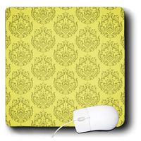 3dRose LLC 8 x 8 x 0.25 Inches Mouse Pad, Green Damask on Gold (mp_44273_1)