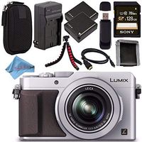 Panasonic Lumix DMC-LX100 DMC-LX100S Digital Camera (Silver) + DMW-BLG10 Lithium Ion Battery + Charger + Sony 128GB SDXC Card + Case + Tripod + HDMI Cable + Memory Card Wallet + Fibercloth Bundle