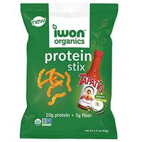 IWON Organics Tapatio Jalapeno Sour Cream Flavor Snack Stix, High Protein and Organic Healthy Snacks, 8 Bags, 1.5 Ounce