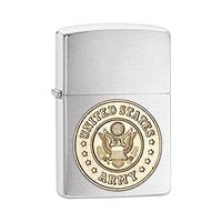 Zippo U.S. Army Emblem Brushed Chrome Lighter