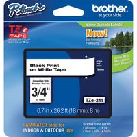Brother P-Touch PT-1800 Label Tape - 0.7" Black Print on White