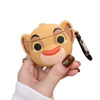 BONTOUJOUR AirPods Case, Creative Little Forest King Lion Baby Design AirPods Case, Cute Lion Soft Silicone Earphone Protection Skin for AirPods1&2+Hook