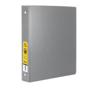 BAZIC 1" Grey 3-Ring Binder w/ 2-Pockets, Case of 12 (4111-12)