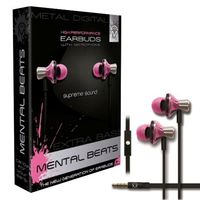 Mental Beats 15691 Mental Beats High Performance Earbuds, Pink