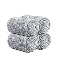 JASHEN Microfiber Mop Pads Refills 4 Pack Wet Mopping Cloth Replacement Mop Head for Floor Mopping and Cleaning Reusable & Washable