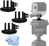3 Tripod Mount for GoPro HERO1, HERO2, HERO3, HERO3+, HERO4, Black, Silver, and White Editions, HERO6, Fusion & Sessions Cameras with Microfiber Cloth