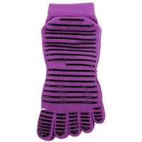 Five Finger Socks, Sacow Women Anti Slip Toe Socks Cotton No Show Crew Socks Athletic Running Socks (Purple)