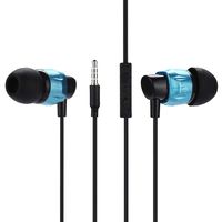 Exteren 3.5mm with Microphone Bass Stereo in-Ear Earphones Headphones Headset Earbuds Headphone Earphone Headset Sport (Blue)