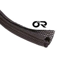 OHM Split Braided Cablesleeving Wrap Around, Split Wire Loom (1/2, 50FT)