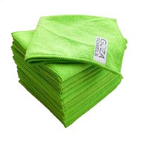 Goza Towels Microfiber Towel Cleaning Cloths Professional Grade All-Purpose 12"x12" (Green, 12 Pack)