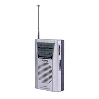 ASHATA Mini Portable AM FM Radio, Universal Handheld Mini Radio Portable FM/AM World Receiver with Built in Speaker/Standard Earphones Jack,Silver