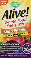 Alive! No Iron Added Whole Food Energizer 90 VegiCaps