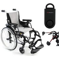 Karman S-Ergo 305 Ultra Lightweight Ergonomic Wheelchair | Upgraded to Elevating Legrests | Seat Size 16" X 17" | Frame Color Pearl Silver & Free 130 dB Black Personal Safety Alarm/Siren!