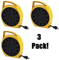 Alert Stamping 6000-25G Portable Wind Up Multi-Plug Extension Cord Reel - Quantity 3