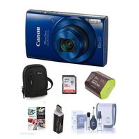 Canon PowerShot ELPH 190 is 20MP Digital Camera, Blue - Bundle with 16GB Class 10 SDHC Card, Camera Pouch, Cleaning Kit, Lithium-Ion Battery Pack, Mini Multi-Card Reader, Software Package