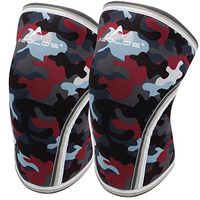 Knee Sleeves (1 Pair), 7mm Thick Compression Knee Braces Offer Strong Support for Weightlifting | Cross Training | Powerlifting | Bodybuilding | Squats | Gym and Other Sports (Large, Red Camo)