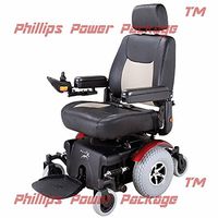 Merits Health Products - Vision Super - Midwheel Drive Power Chair - 22"W x 20"D - Red - Phillips Power Package TM - to $500 Value