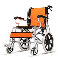 Banluo Wheelchair Folding Lightweight Small Elderly Portable Ultra Light Travel Elderly Disabled Small Wheelbarrow (Color : Orange)
