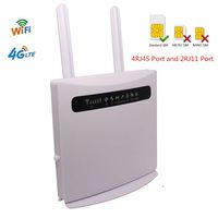 Yeacomm TDD FDD 3G 4G LTE CPE Router with Sim Card Slot for Home/Small Business Company-2 High Gain External Antenna-32 Multi-User 4G Wi-Fi Repeater with 4RJ45 Port and 2RJ11 Port