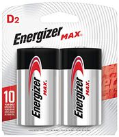 Energizer Max D Batteries, Premium Alkaline D Cell Batteries (2 Battery Count)