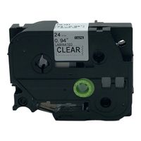 QPMY 1 Pack Compatible for Brother P-Touch Laminated Tze TZ Label Tape Cartridge 24mm x 8m (TZe-151 Black on Clear)